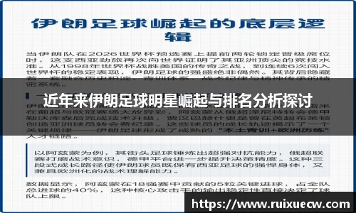 近年来伊朗足球明星崛起与排名分析探讨